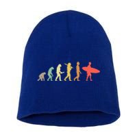 Retro Surfing Evolution Gift For Surfers Meaningful Gift Short Acrylic Beanie