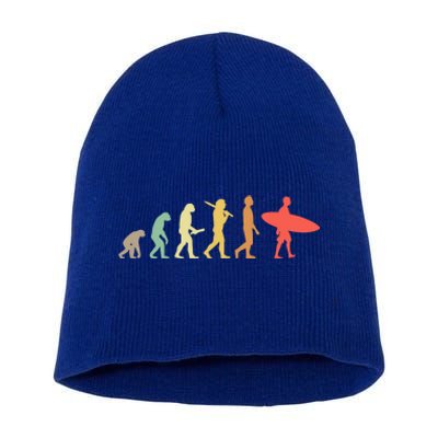 Retro Surfing Evolution Gift For Surfers Meaningful Gift Short Acrylic Beanie