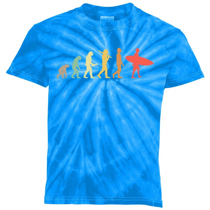 Retro Surfing Evolution Gift For Surfers Meaningful Gift Kids Tie-Dye T-Shirt