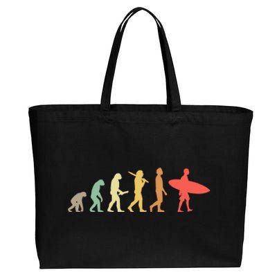 Retro Surfing Evolution Gift For Surfers Meaningful Gift Cotton Canvas Jumbo Tote