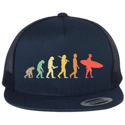 Retro Surfing Evolution Gift For Surfers Meaningful Gift Flat Bill Trucker Hat