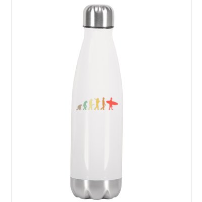 Retro Surfing Evolution Gift For Surfers Meaningful Gift Stainless Steel Insulated Water Bottle