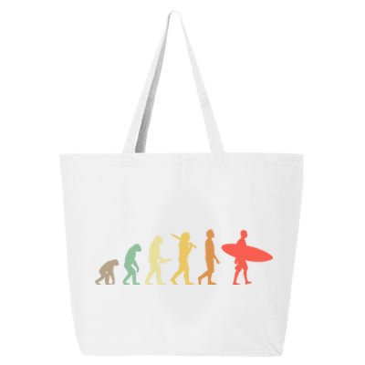 Retro Surfing Evolution Gift For Surfers Meaningful Gift 25L Jumbo Tote