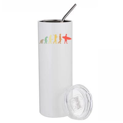 Retro Surfing Evolution Gift For Surfers Meaningful Gift Stainless Steel Tumbler