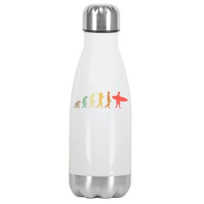 Retro Surfing Evolution Gift For Surfers Meaningful Gift Stainless Steel Insulated Water Bottle