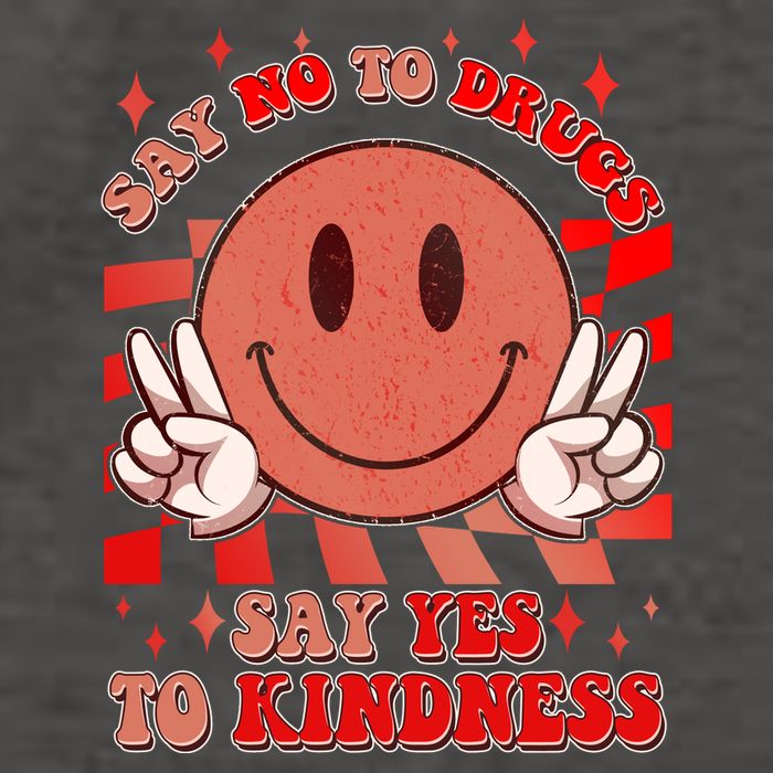 Retro Smiley Emoji Say No To Drugs Say Yes To Kindness Substance Abuse Awareness Vector Backpack