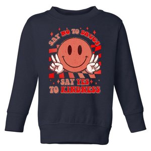 Retro Smiley Emoji Say No To Drugs Say Yes To Kindness Substance Abuse Awareness Toddler Sweatshirt