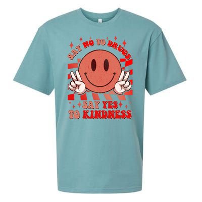 Retro Smiley Emoji Say No To Drugs Say Yes To Kindness Substance Abuse Awareness Sueded Cloud Jersey T-Shirt