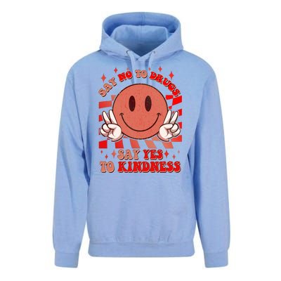 Retro Smiley Emoji Say No To Drugs Say Yes To Kindness Substance Abuse Awareness Unisex Surf Hoodie