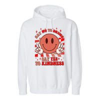 Retro Smiley Emoji Say No To Drugs Say Yes To Kindness Substance Abuse Awareness Garment-Dyed Fleece Hoodie