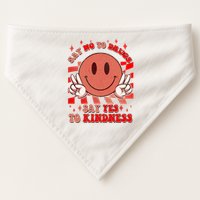 Retro Smiley Emoji Say No To Drugs Say Yes To Kindness Substance Abuse Awareness USA-Made Doggie Bandana