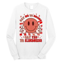 Retro Smiley Emoji Say No To Drugs Say Yes To Kindness Substance Abuse Awareness Long Sleeve Shirt