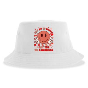 Retro Smiley Emoji Say No To Drugs Say Yes To Kindness Substance Abuse Awareness Sustainable Bucket Hat