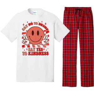 Retro Smiley Emoji Say No To Drugs Say Yes To Kindness Substance Abuse Awareness Pajama Set