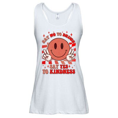 Retro Smiley Emoji Say No To Drugs Say Yes To Kindness Substance Abuse Awareness Ladies Essential Flowy Tank