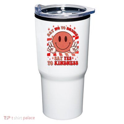 Retro Smiley Emoji Say No To Drugs Say Yes To Kindness Substance Abuse Awareness Tumbler