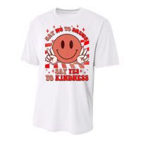 Retro Smiley Emoji Say No To Drugs Say Yes To Kindness Substance Abuse Awareness Performance Sprint T-Shirt