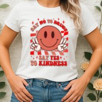 Retro Smiley Emoji Say No To Drugs Say Yes To Kindness Substance Abuse Awareness Womens T-Shirt
