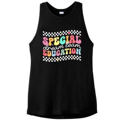 Retro Special Education Squad Groovy Dream Team Sped Teacher Ladies PosiCharge Tri-Blend Wicking Tank