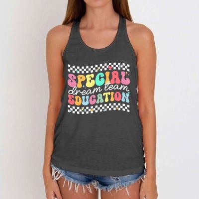 Retro Special Education Squad Groovy Dream Team Sped Teacher Women's Knotted Racerback Tank