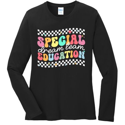 Retro Special Education Squad Groovy Dream Team Sped Teacher Ladies Long Sleeve Shirt