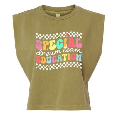 Retro Special Education Squad Groovy Dream Team Sped Teacher Garment-Dyed Women's Muscle Tee