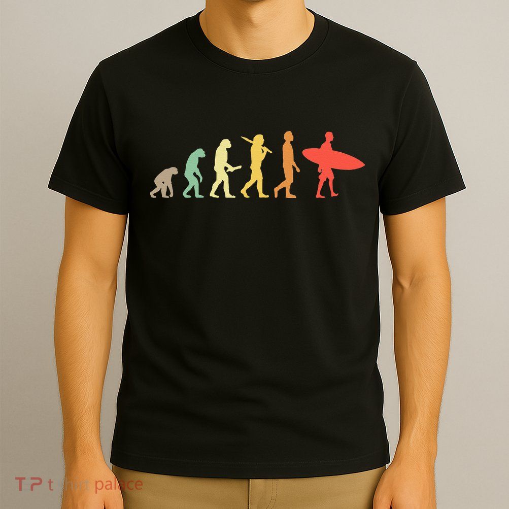 Retro Surfing Evolution Gift For Surfers T-Shirt