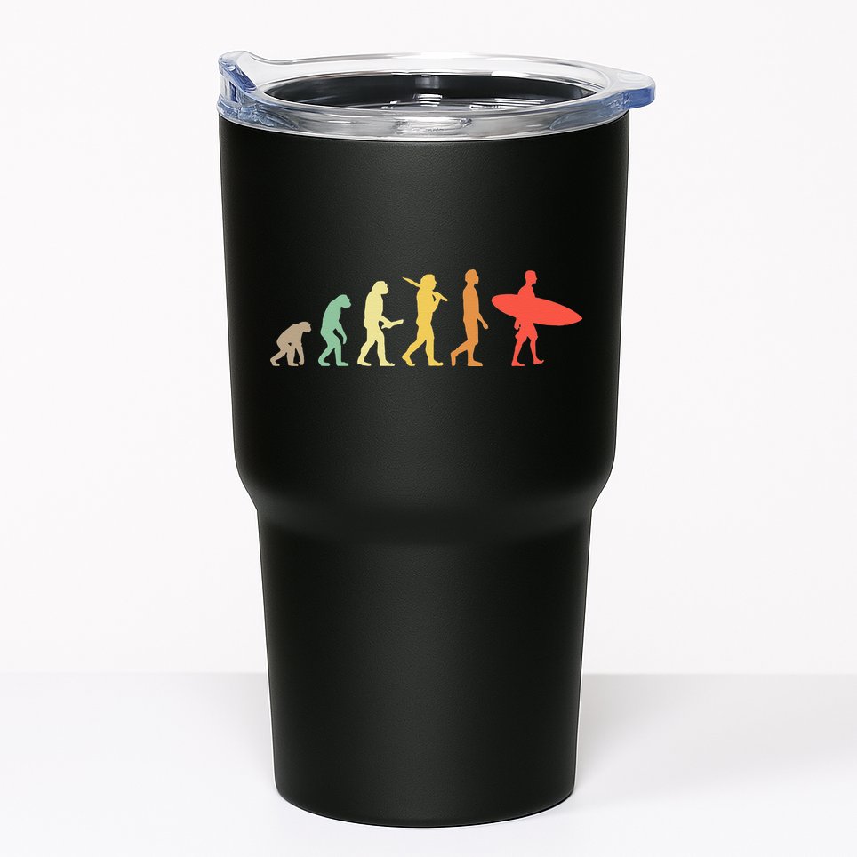 Retro Surfing Evolution Gift For Surfers Tumbler