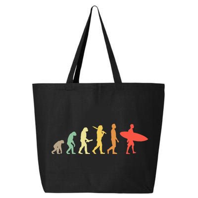 Retro Surfing Evolution Gift For Surfers 25L Jumbo Tote