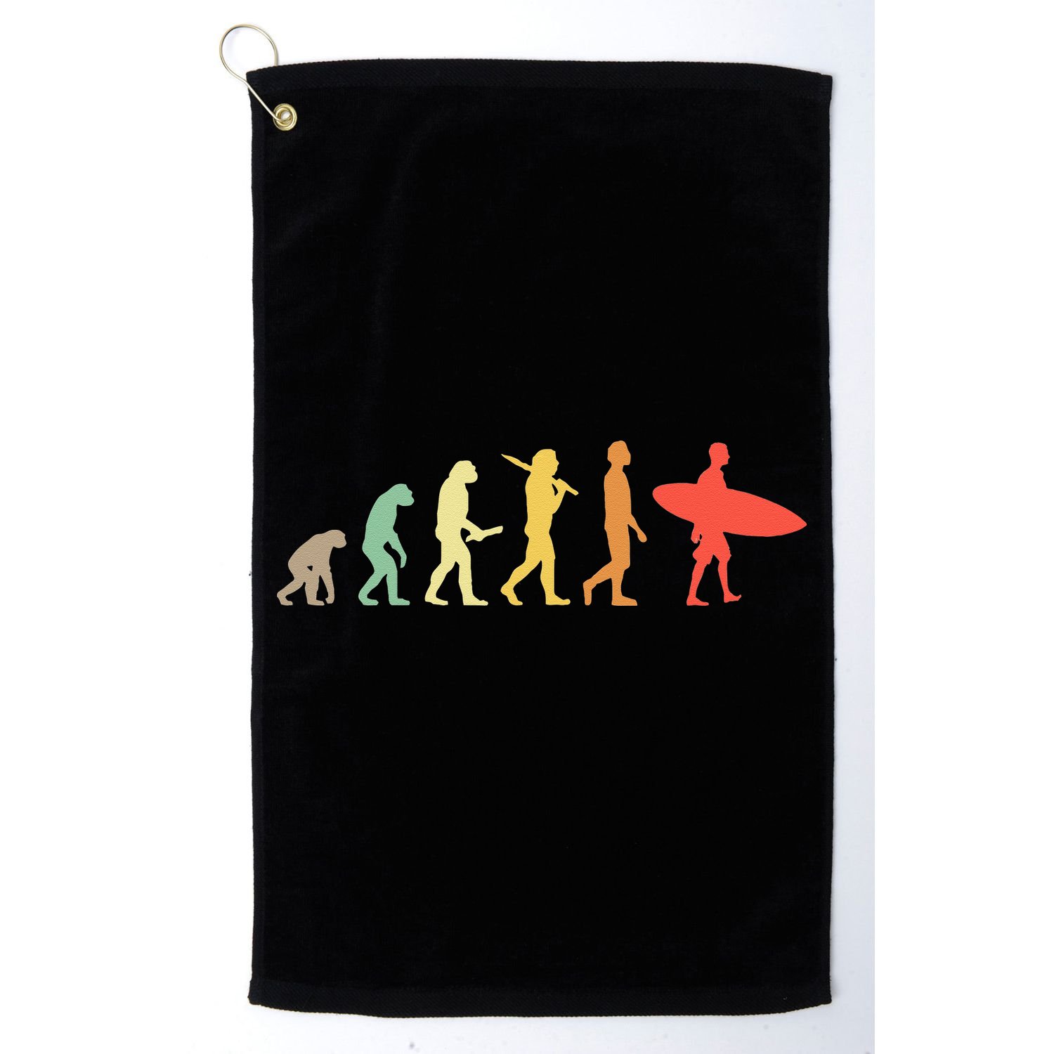 Retro Surfing Evolution Gift For Surfers Golf Towel