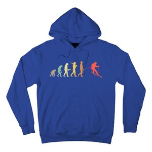 Retro Skiing Evolution Gift For Skiers Gift Hoodie