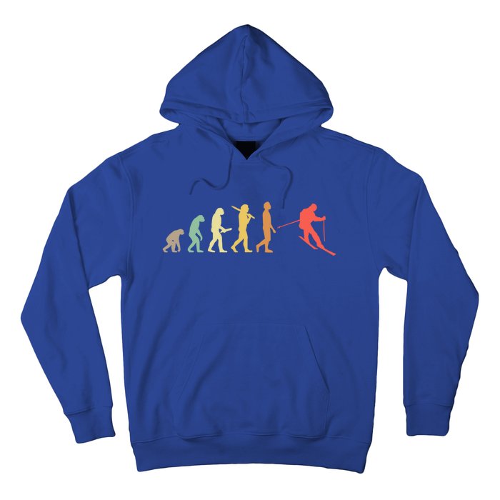 Retro Skiing Evolution Gift For Skiers Gift Hoodie