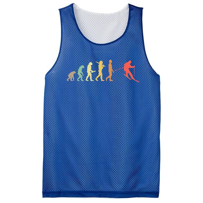 Retro Skiing Evolution Gift For Skiers Gift Mesh Reversible Basketball Jersey Tank