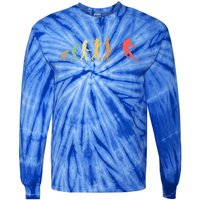 Retro Skiing Evolution Gift For Skiers Gift Tie-Dye Long Sleeve Shirt