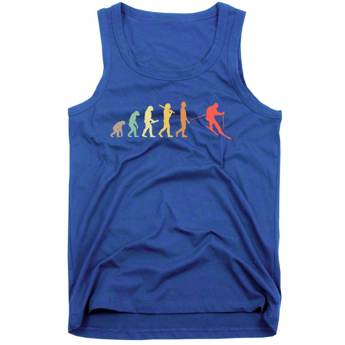 Retro Skiing Evolution Gift For Skiers Gift Tank Top