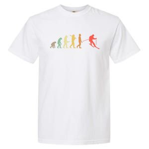 Retro Skiing Evolution Gift For Skiers Gift Garment-Dyed Heavyweight T-Shirt