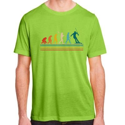 Retro Ski Evolution Ski Lover Skier Novelty Gift Adult ChromaSoft Performance T-Shirt