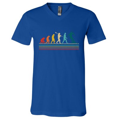 Retro Ski Evolution Ski Lover Skier Novelty Gift V-Neck T-Shirt