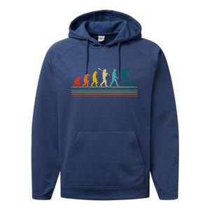 Retro Ski Evolution Ski Lover Skier Novelty Gift Performance Fleece Hoodie