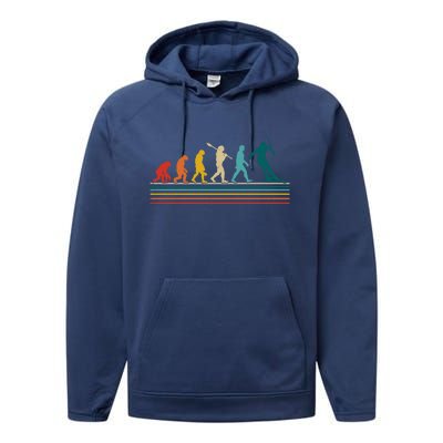 Retro Ski Evolution Ski Lover Skier Novelty Gift Performance Fleece Hoodie