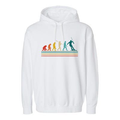 Retro Ski Evolution Ski Lover Skier Novelty Gift Garment-Dyed Fleece Hoodie