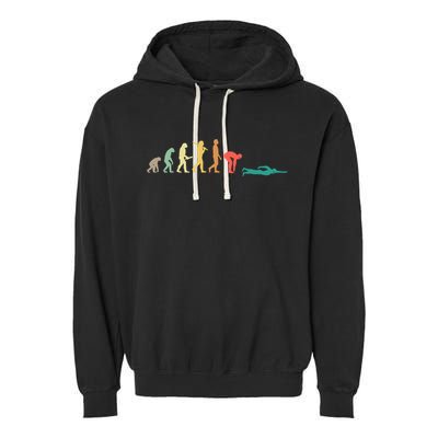 Retro Swimming Evolution Gift For Swimmers Gift Garment-Dyed Fleece Hoodie