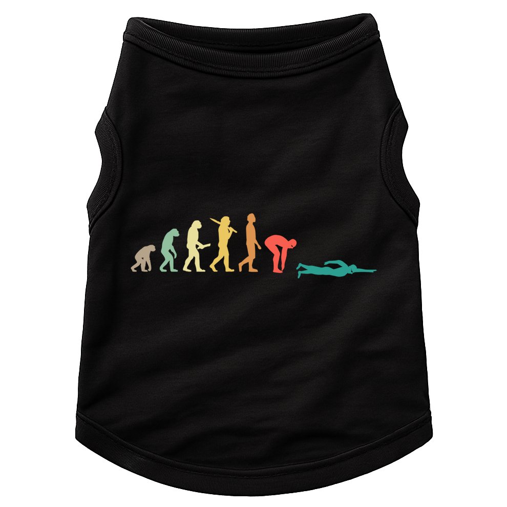 Retro Swimming Evolution Gift For Swimmers Gift Doggie Tank
