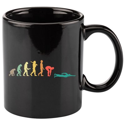 Retro Swimming Evolution Gift For Swimmers Gift 11oz C Handle Ceramic Mug