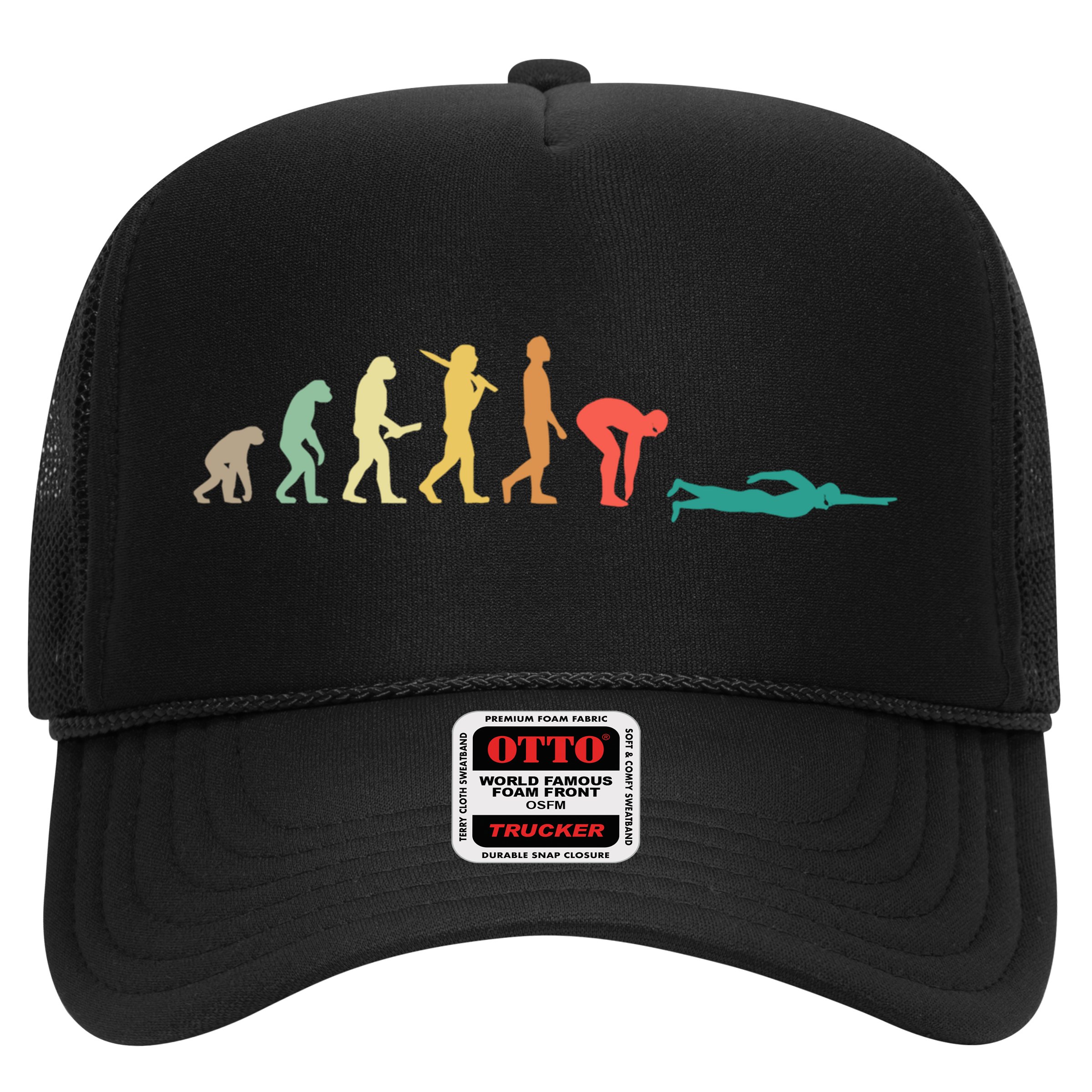 Retro Swimming Evolution Gift For Swimmers Gift Hat