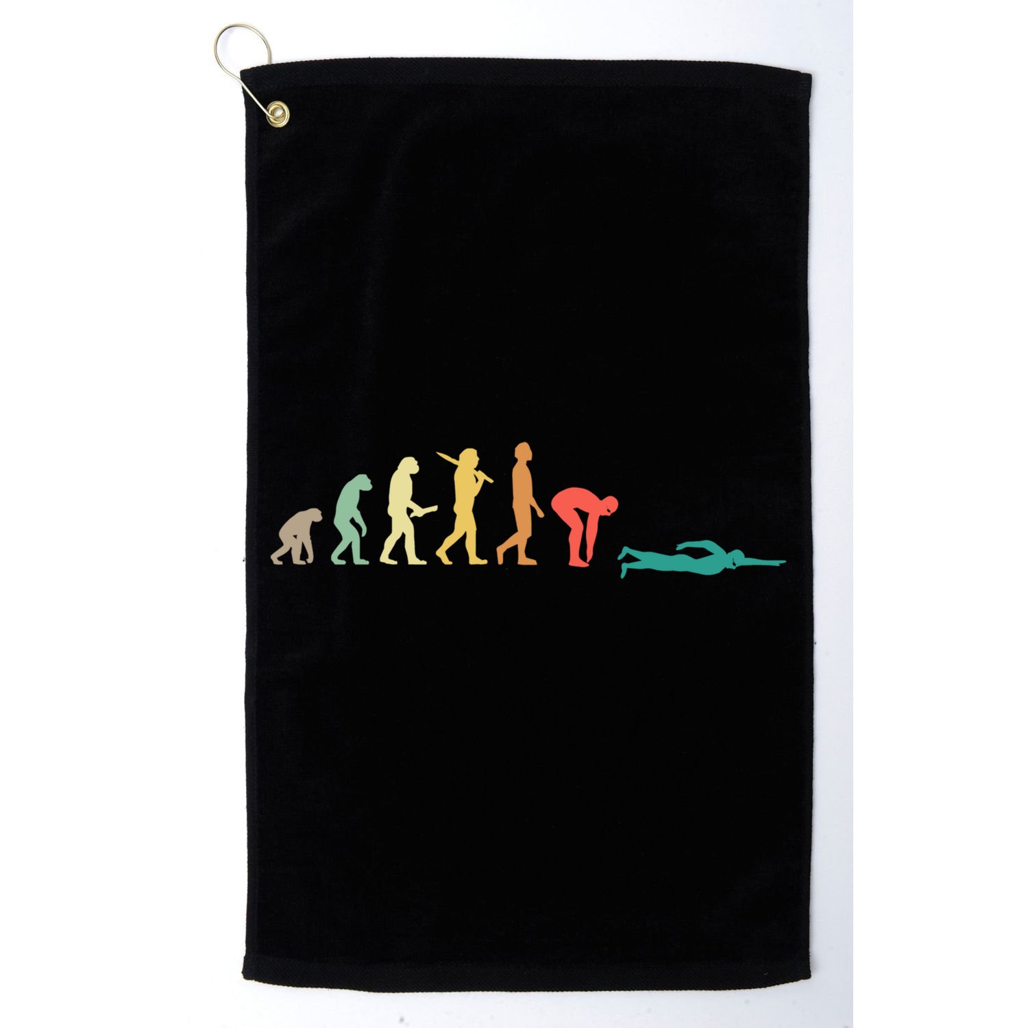 Retro Swimming Evolution Gift For Swimmers Gift Golf Towel