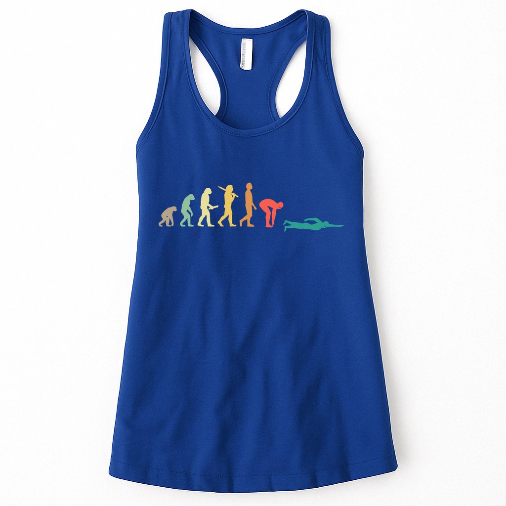 Retro Swimming Evolution Gift For Swimmers Gift Womens Tank Top