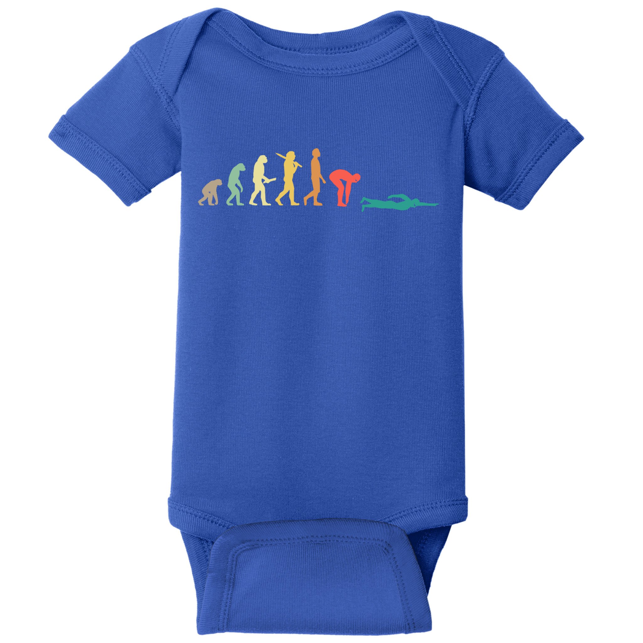Retro Swimming Evolution Gift For Swimmers Gift Baby Bodysuit