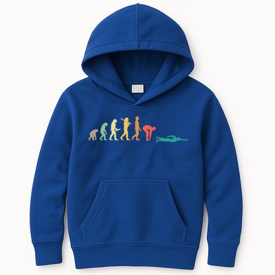 Retro Swimming Evolution Gift For Swimmers Gift Kids Hoodie