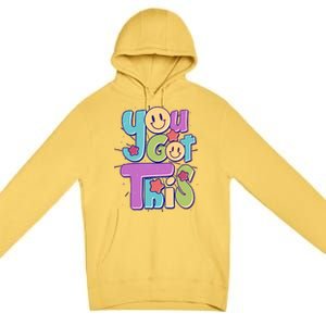 Retro Smiley Emoji You Got This Premium Pullover Hoodie